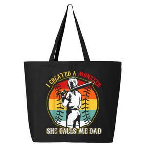 I Created A Monster She Call Me Dad Softball Baseball Lover 25L Jumbo Tote