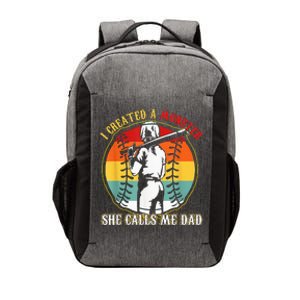 I Created A Monster She Call Me Dad Softball Baseball Lover Vector Backpack