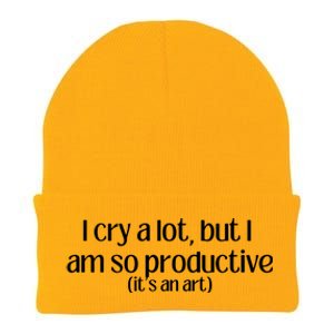 I Cry A Lot But I Am So Productive Knit Cap Winter Beanie