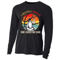 I Created A Monster She Call Me Dad Basketball Cooling Performance Long Sleeve Crew