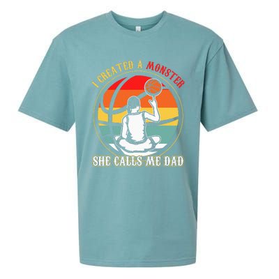 I Created A Monster She Call Me Dad Basketball Sueded Cloud Jersey T-Shirt