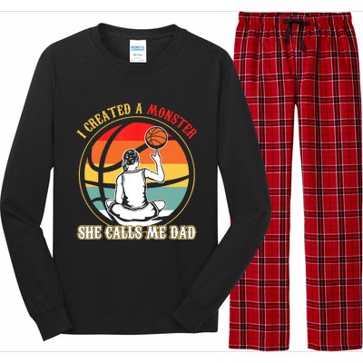 I Created A Monster She Call Me Dad Basketball Long Sleeve Pajama Set