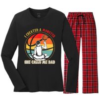 I Created A Monster She Call Me Dad Basketball Women's Long Sleeve Flannel Pajama Set 