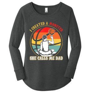 I Created A Monster She Call Me Dad Basketball Women's Perfect Tri Tunic Long Sleeve Shirt