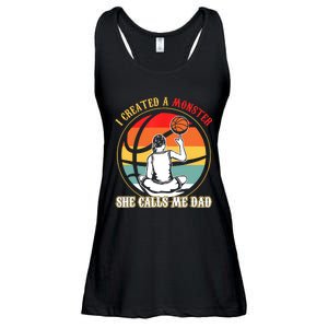 I Created A Monster She Call Me Dad Basketball Ladies Essential Flowy Tank