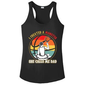 I Created A Monster She Call Me Dad Basketball Ladies PosiCharge Competitor Racerback Tank