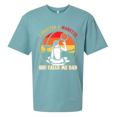 I Created A Monster She Call Me Dad Basketball Sueded Cloud Jersey T-Shirt