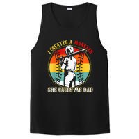 I Created A Monster She Call Me Dad Softball Baseball Lover PosiCharge Competitor Tank