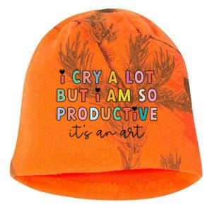 I Cry A Lot But I Am So Productive ItS An Art Funny Kati - Camo Knit Beanie