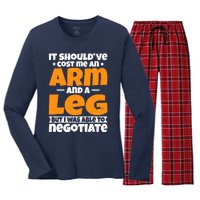 It Cost An Arm And A Leg Funny Amputation Leg Amputee Women's Long Sleeve Flannel Pajama Set 