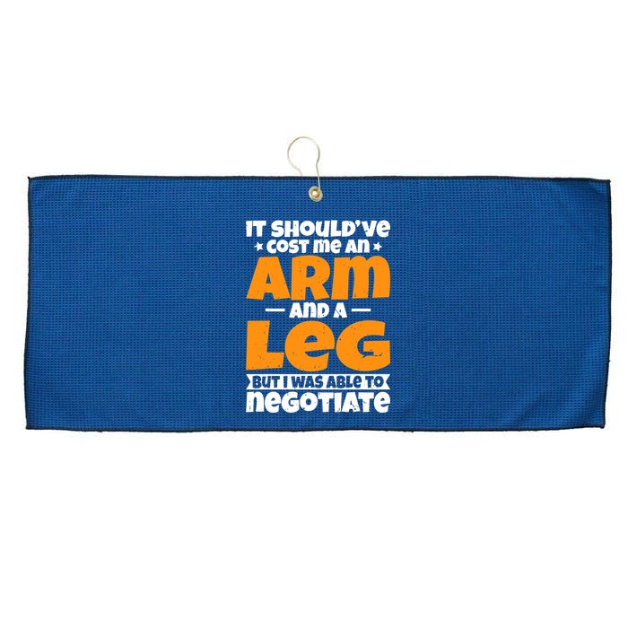 It Cost An Arm And A Leg Funny Amputation Leg Amputee Large Microfiber Waffle Golf Towel