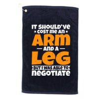 It Cost An Arm And A Leg Funny Amputation Leg Amputee Platinum Collection Golf Towel