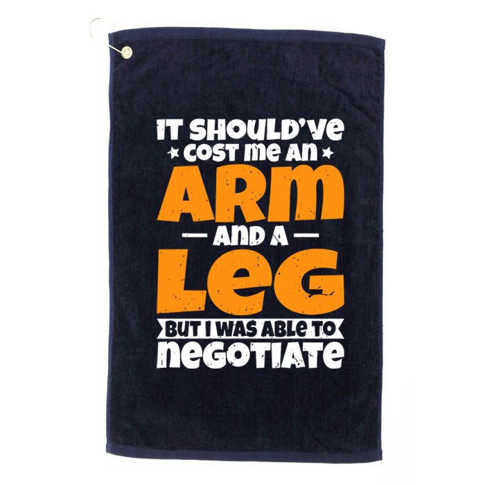 It Cost An Arm And A Leg Funny Amputation Leg Amputee Platinum Collection Golf Towel