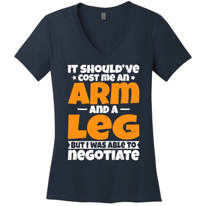 It Cost An Arm And A Leg Funny Amputation Leg Amputee Women's V-Neck T-Shirt