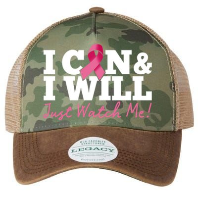 I Can And I Will Beat Breast Cancer Warrior Just Watch Me Gift Legacy Tie Dye Trucker Hat