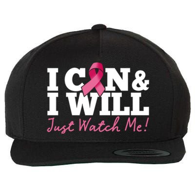 I Can And I Will Beat Breast Cancer Warrior Just Watch Me Gift Wool Snapback Cap