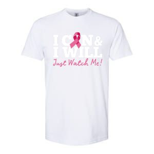 I Can And I Will Beat Breast Cancer Warrior Just Watch Me Gift Softstyle CVC T-Shirt