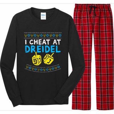 I Cheat At Dreidel Ugly Hanukkah Sweater Chanukah Jew Gift Long Sleeve Pajama Set