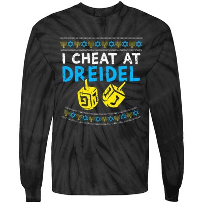 I Cheat At Dreidel Ugly Hanukkah Sweater Chanukah Jew Gift Tie-Dye Long Sleeve Shirt