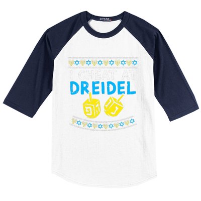 I Cheat At Dreidel Ugly Hanukkah Sweater Chanukah Jew Gift Baseball Sleeve Shirt