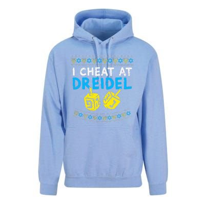 I Cheat At Dreidel Ugly Hanukkah Sweater Chanukah Jew Gift Unisex Surf Hoodie