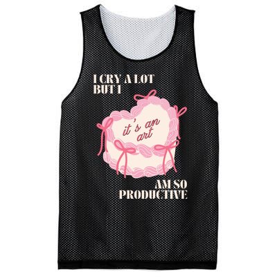 I Cry A Lot But I Am So Productive Mesh Reversible Basketball Jersey Tank