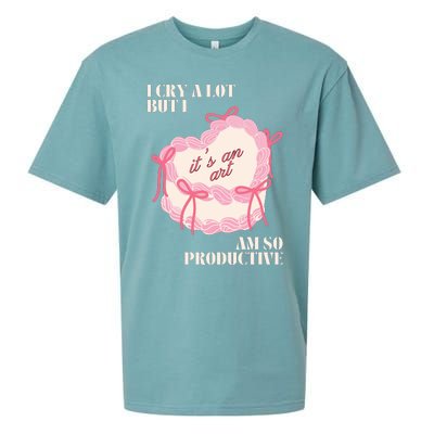 I Cry A Lot But I Am So Productive Sueded Cloud Jersey T-Shirt