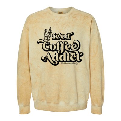 Iced Coffee Addict for Retro Iced Coffee Latte Lovers Colorblast Crewneck Sweatshirt