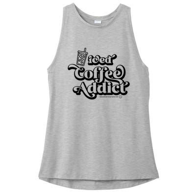 Iced Coffee Addict for Retro Iced Coffee Latte Lovers Ladies PosiCharge Tri-Blend Wicking Tank