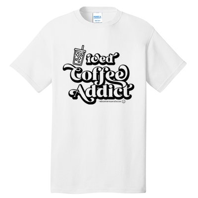 Iced Coffee Addict for Retro Iced Coffee Latte Lovers Tall T-Shirt