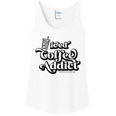 Iced Coffee Addict for Retro Iced Coffee Latte Lovers Ladies Essential Tank