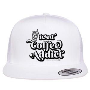 Iced Coffee Addict for Retro Iced Coffee Latte Lovers Flat Bill Trucker Hat