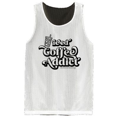 Iced Coffee Addict for Retro Iced Coffee Latte Lovers Mesh Reversible Basketball Jersey Tank