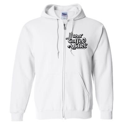 Iced Coffee Addict for Retro Iced Coffee Latte Lovers Full Zip Hoodie