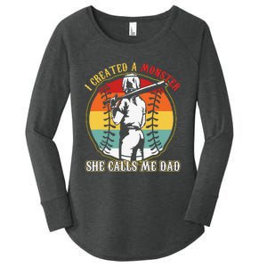 I Created A Monster She Call Me Dad Women's Perfect Tri Tunic Long Sleeve Shirt