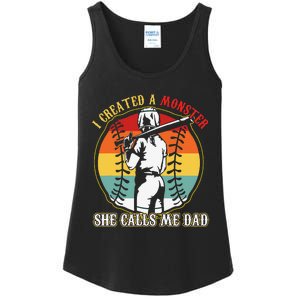 I Created A Monster She Call Me Dad Ladies Essential Tank