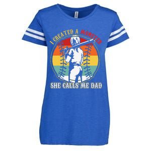 I Created A Monster She Call Me Dad Enza Ladies Jersey Football T-Shirt