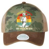 I Created A Monster She Call Me Dad Softball Baseball Lover Legacy Tie Dye Trucker Hat