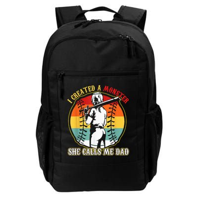 I Created A Monster She Call Me Dad Softball Baseball Lover Backpack