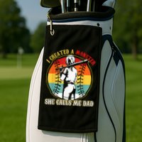 I Created A Monster She Call Me Dad Softball Baseball Lover Golf Towel
