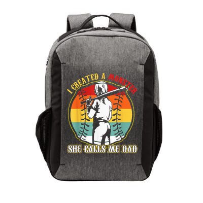 I Created A Monster She Call Me Dad Softball Baseball Lover Vector Backpack