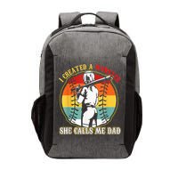 I Created A Monster She Call Me Dad Softball Baseball Lover Vector Backpack