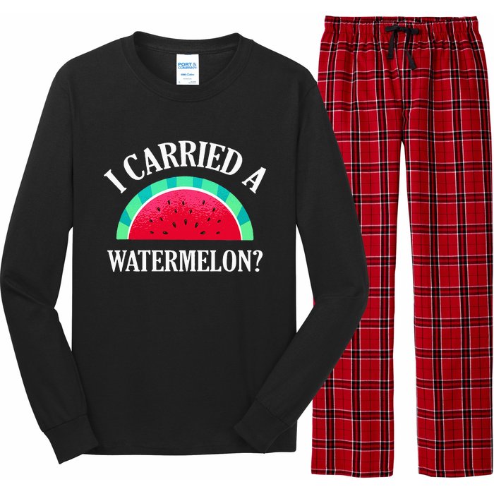 I Carried A Watermelon Funny Dancing Long Sleeve Pajama Set