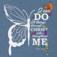 I Can All Through Christ Butterfly Art Religious Garment-Dyed Sweatshirt
