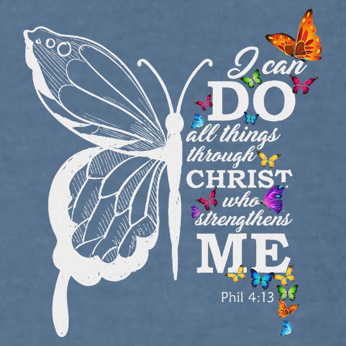 I Can All Through Christ Butterfly Art Religious Garment-Dyed Sweatshirt