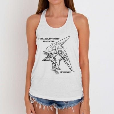 I Cry A Lot I Am So Productive Women's Knotted Racerback Tank