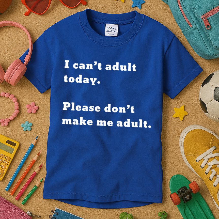 I Can’t Adult Today Please Don’t Make Me Adult Gift Kids T-Shirt