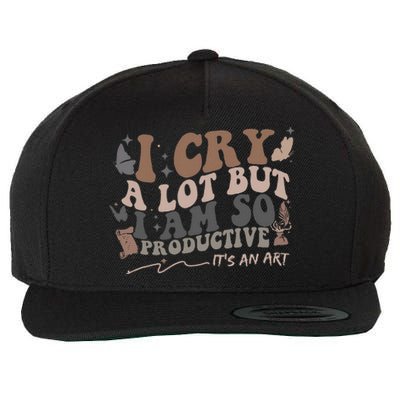 I Cry A Lot But I Am So Productive Trending Meme Wool Snapback Cap