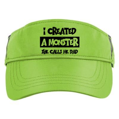 I Created A Monster She Calls Me Dad Father's Day Gift Adult Drive Performance Visor