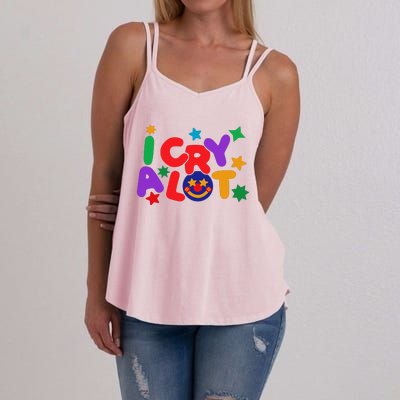 I Cry A Lot Funny Meme Women's Strappy Tank